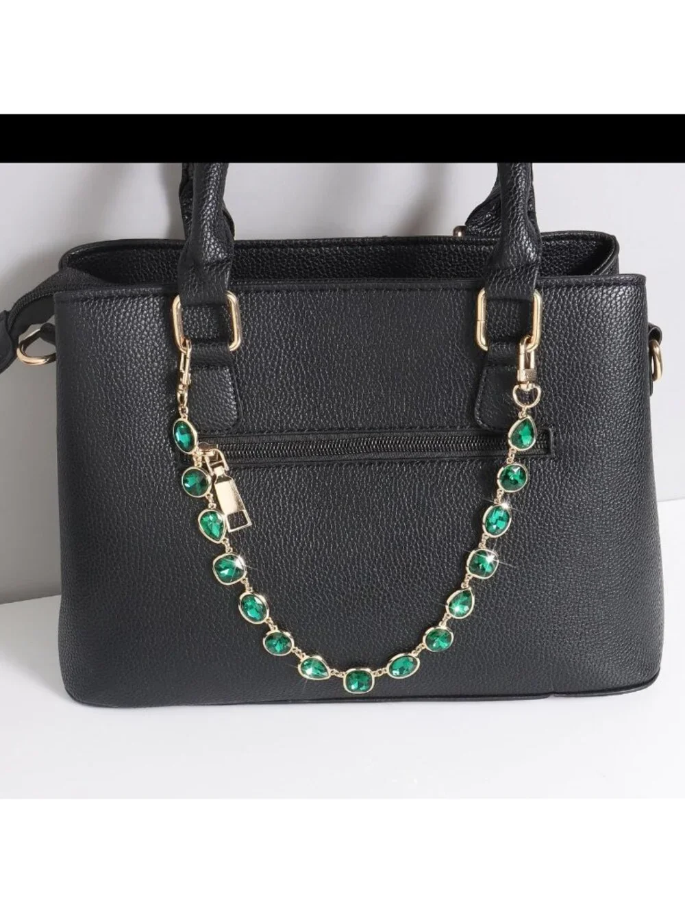 Multicolor Gemstone Purse Bag with Plated Gold Chain - Pink, Blue, Green, Red